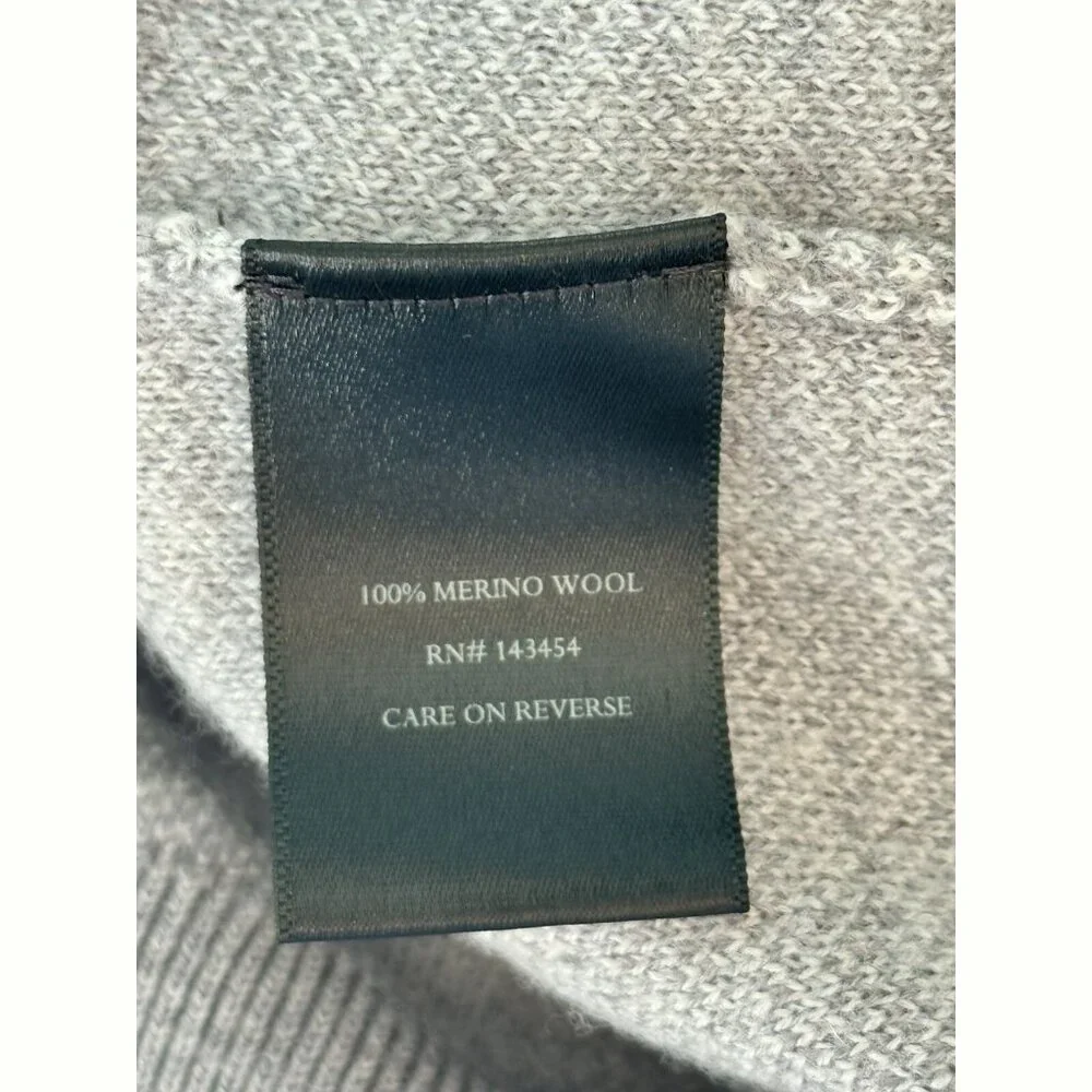 Williams & Kent Mens Gray Merino Wool Sweater Sz XXL V-Neck Urban Minimalist